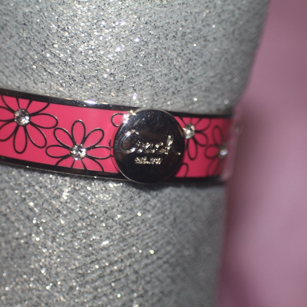 PINK FLOWER COACH BANGLE BRACELET